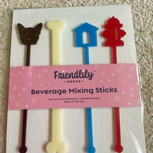 NWT Dog Theme Beverage Mixing Sticks
